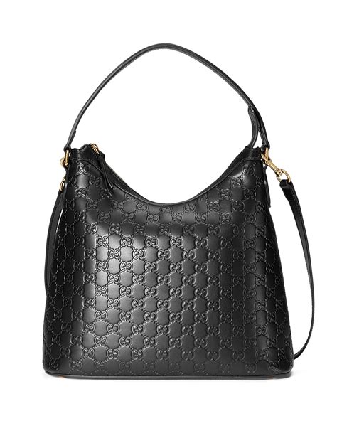 black leather gucci hobo bag wirh fringe|Gucci guccissima hobo bag.